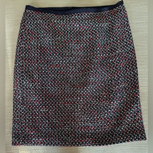 Talbots Knee Length Tweed Pencil Skirt - Red/White/Blue - 12 - Picture 1 of 6
